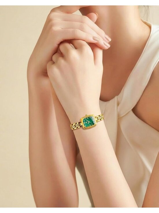 Women\'s Gold band /Green dial Diamond Elegant Chronograph Cute Wrist Watch main image 6